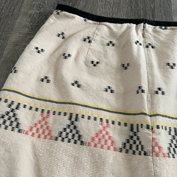 Madewell Embroidered Tan A-Line Mini Skirt - Size: 0 - Picture 8 of 9